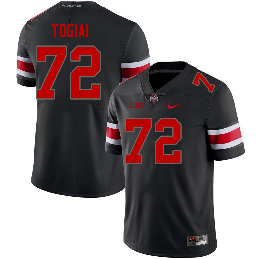 #72 Tommy Togiai Ohio State Buckeyes Jerseys Football Stitched-Blackout